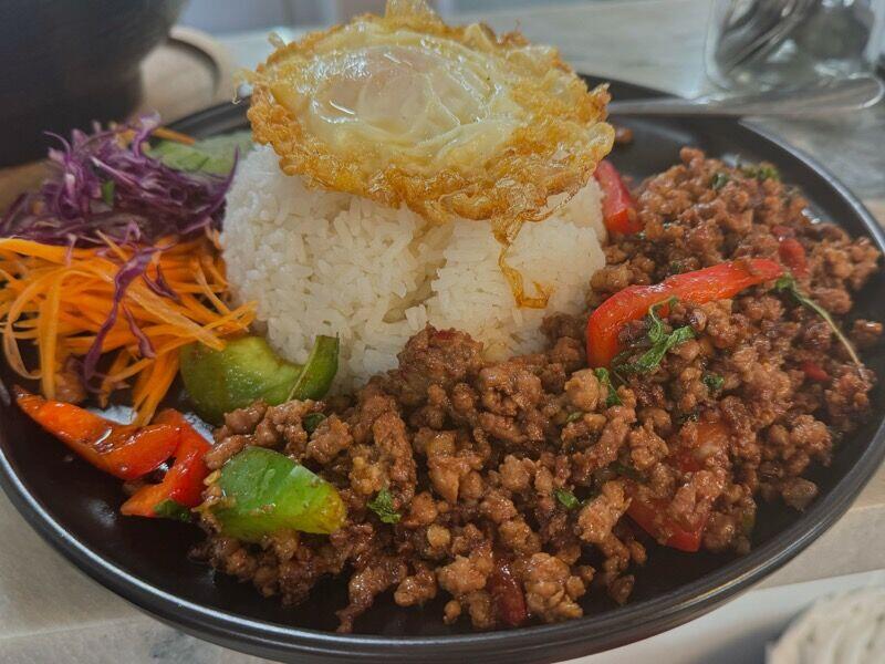 Pad Gra Pow over rice