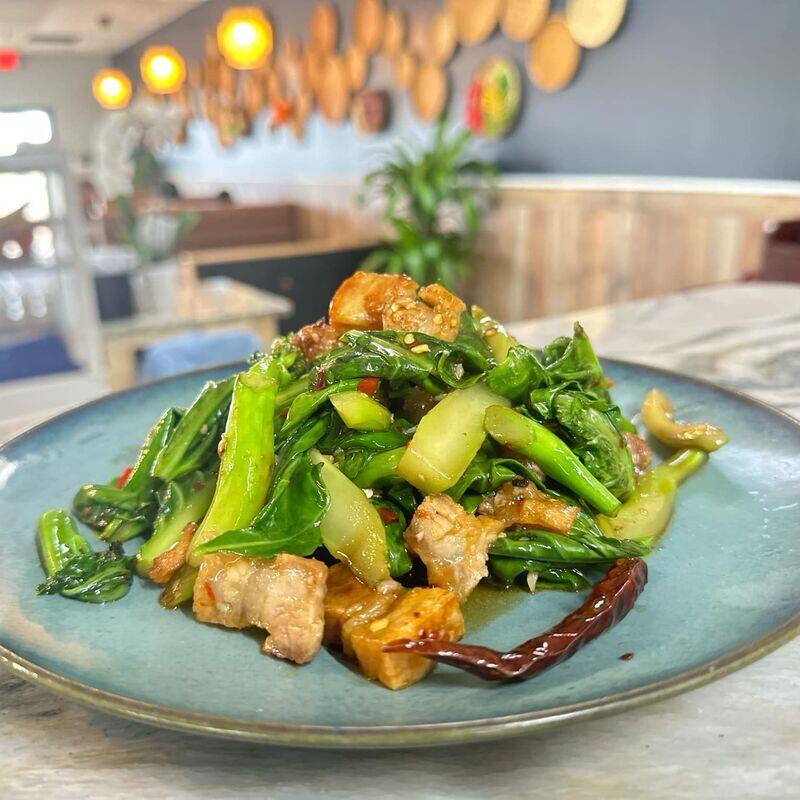 Chinese Broccoli With Crispy Pork